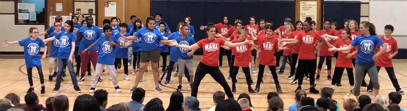 Students participating in the Let’s MOVE community dance program